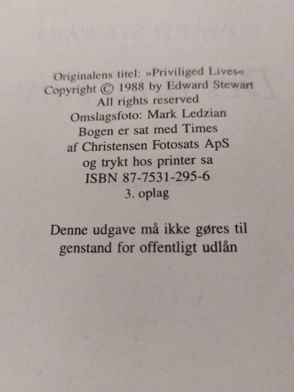 Copyright-tekst for 'Det andet liv' 1988, 3. oplag