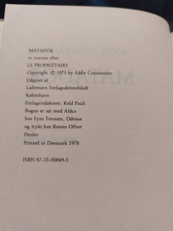 Inderside med udgivelsesinformation fra 1978