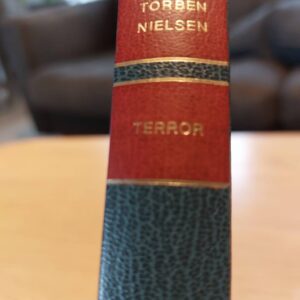 Bogryg af 'Terror' med blå og rød farve
