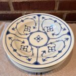 Dybe tallerkener med blå mønster fra Kahla