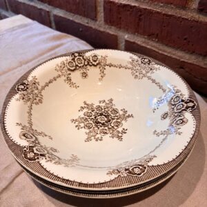 Rörstrand Ulrika dyb tallerken med brunt blomstermønster