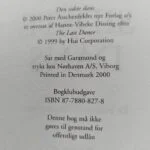 Kolofon i Den sidste dans med Hanne-Vibeke Dissing som oversætter, dansk tryk 2000 og angivelsen Bogklubudgave.