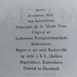 Sidetitel og copyrightinformation fra bogen 'Mafia' af Mario Puzo, udgivet af Lademann Forlag.