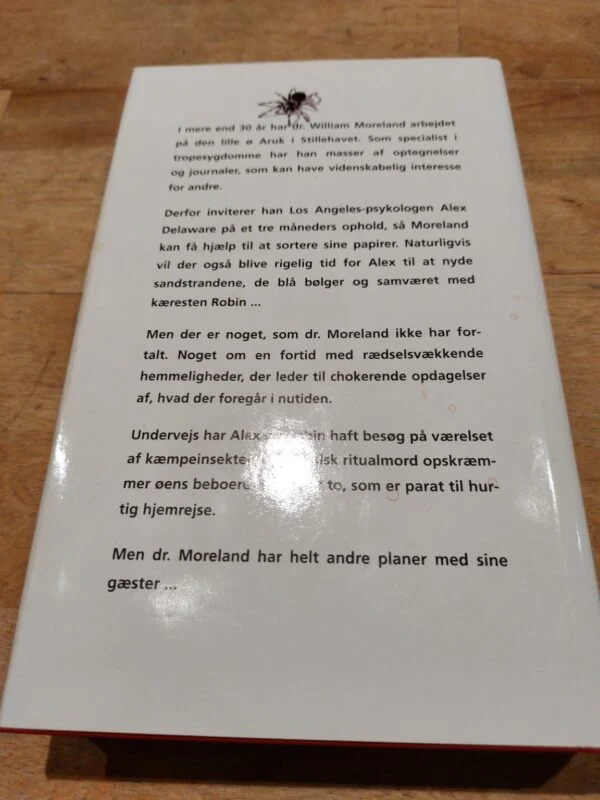 Bagsiden af bogen Nettet af Jonathan Kellerman med en kort beskrivelse af handlingen.