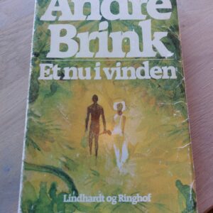 Forsiden af 'Et nu i vinden' af André Brink, med farverig illustration og titeltekst.