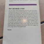 Hvid bagside til Den skindøde u-båd med tekst om en agent, dykning og en tysk ubåd ud for Portugal.