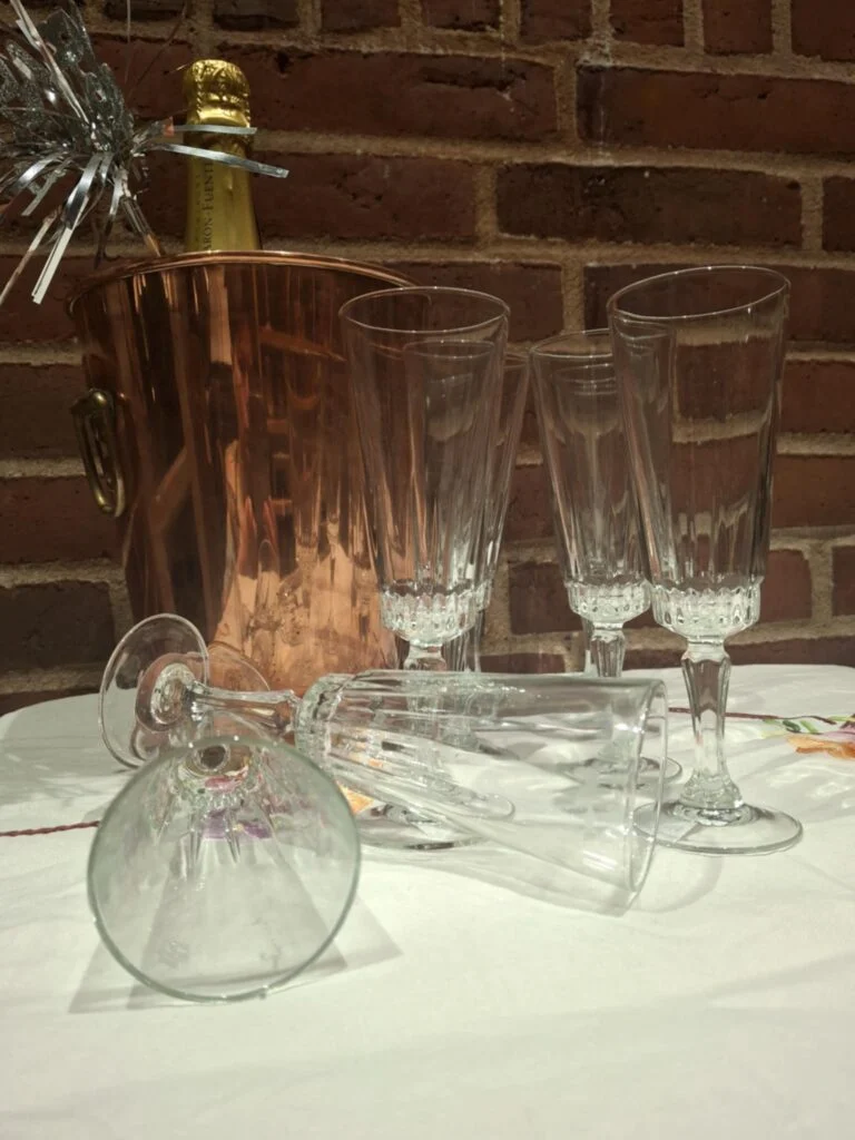Vintage champagneglas sæt 9 stk (18,5 cm)