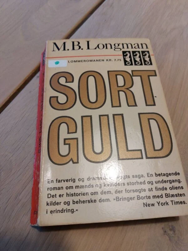 Forsiden af Sort Guld lommeroman med guldtekst