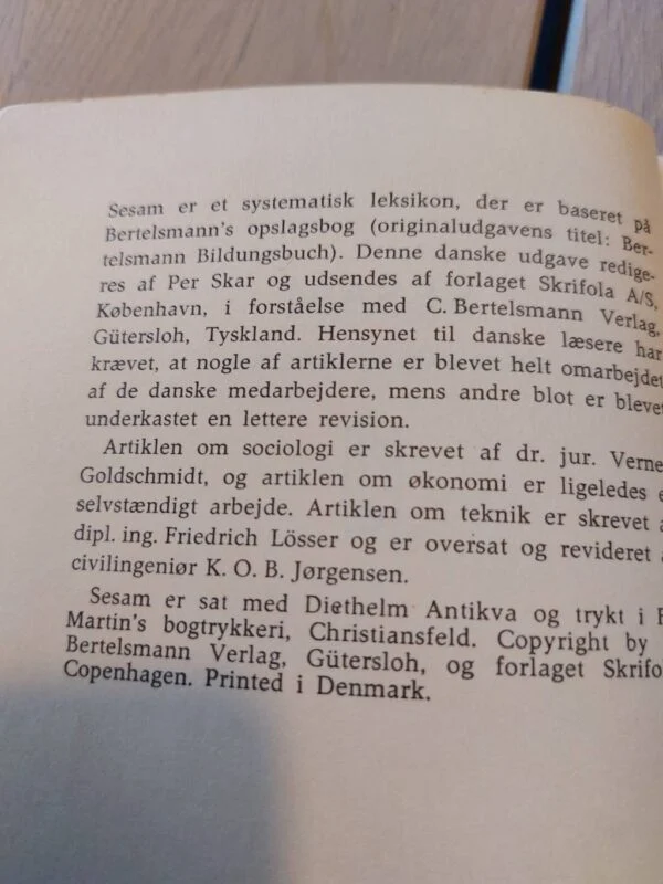Introduktion til Sesam Leksikon nr. 9, udgivelsesdetaljer