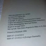Kolofonside med trykkeinformation 1983, udgivet 1986