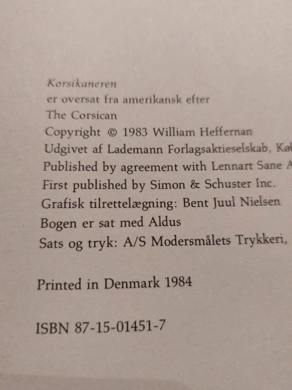 Udgivelses- og copyrightoplysninger for bogen