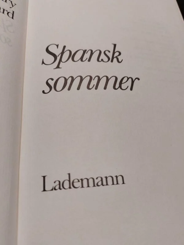 Inderblad med titel 'Spansk sommer' og forlagsnavn