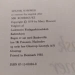 Kolofon i Spansk sommer med dansk tryk i 1981.