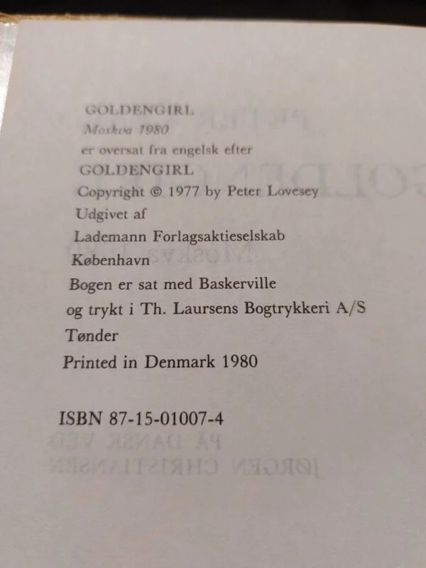 Copyright-side af GOLDENGIRL MOSKVA 1980