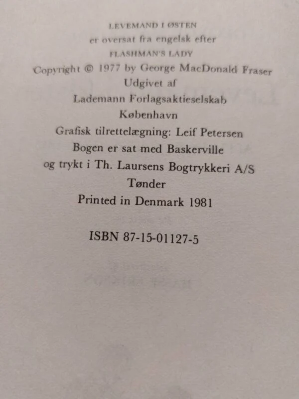 Copyright-side af Levemand i Østen fra 1981