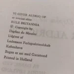Side med copyright og udgivelsesinfo
