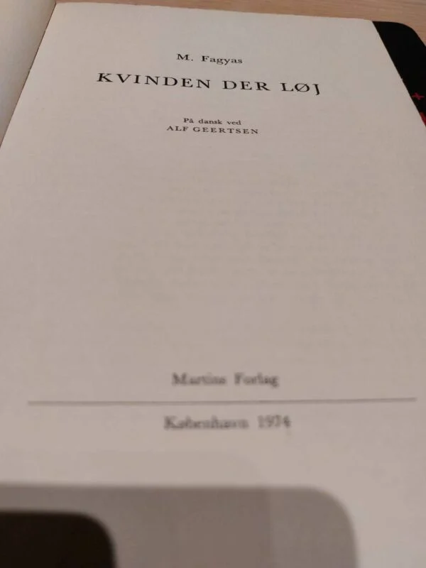 Titelblad med udgivelsesoplysninger fra 1974