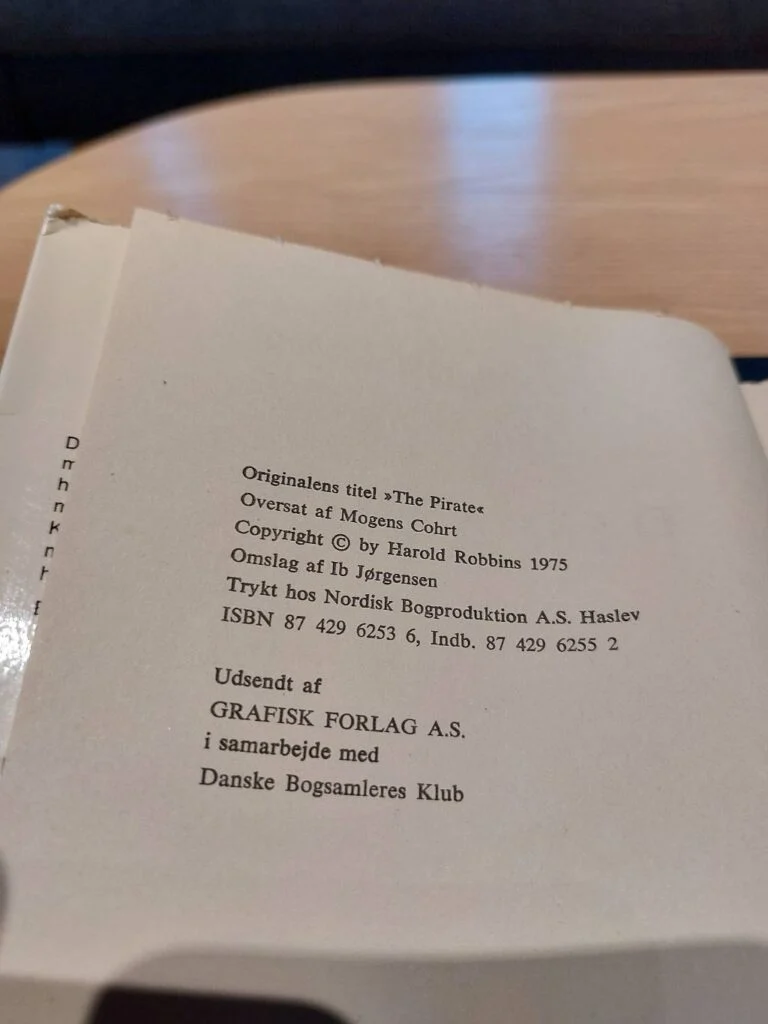 Harold Robbins' 'Piraten' - Dansk Oversættelse fra 1975