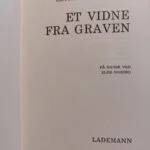 Inderside med forfatter og forlag, 'Et Vidne fra Graven'