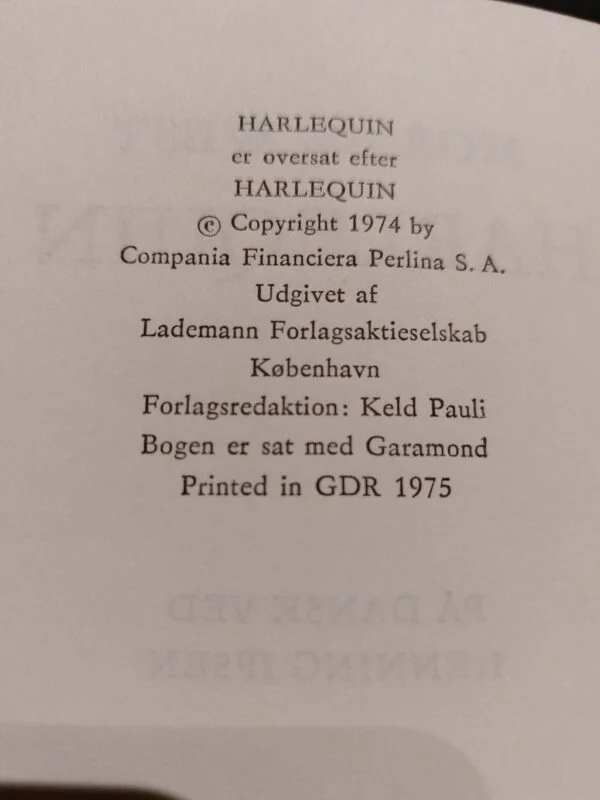 Udgivelsesdetaljer for Harlequin 1975