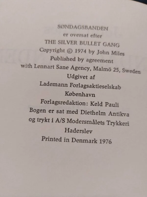 Detaljer om udgivelse af Søndagsbanden