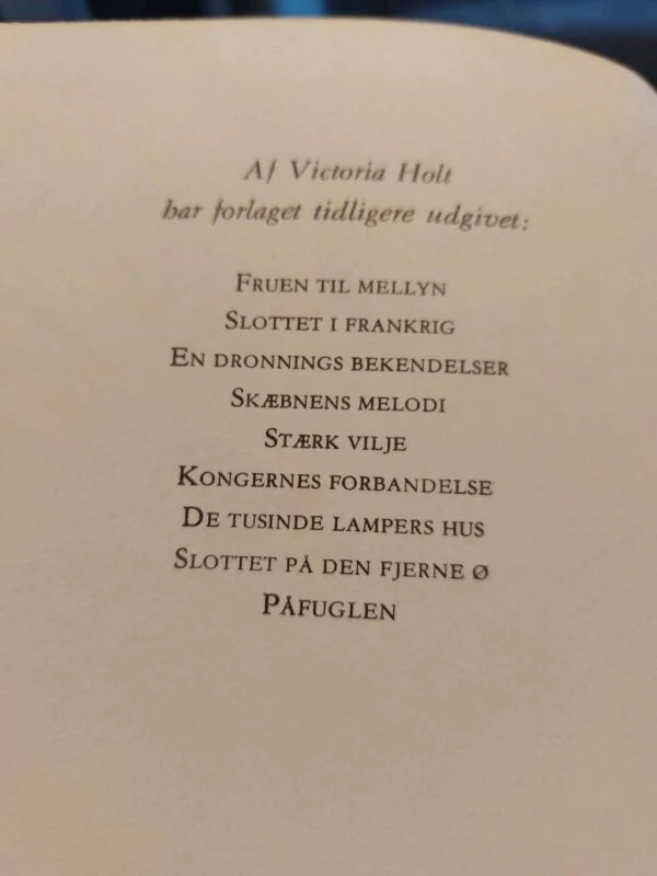 Liste over Victoria Holts tidligere udgivelser