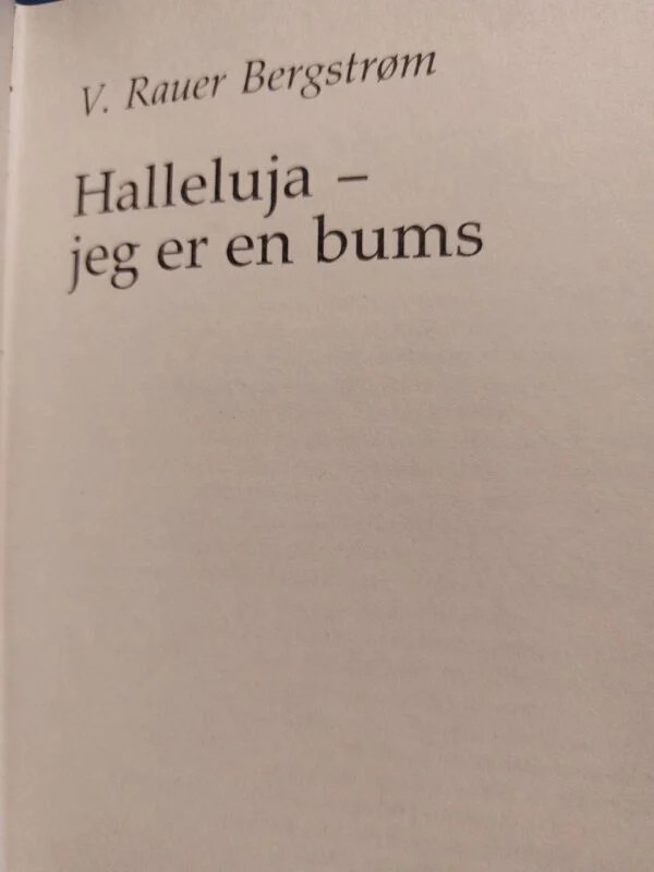 Titelblad inde i bogen Halleluja - Jeg er en Bums