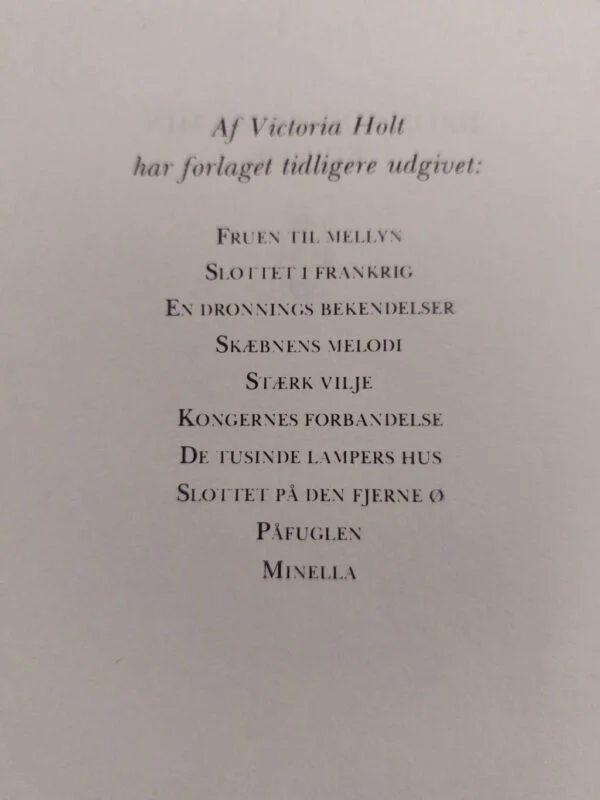 Liste over tidligere udgivelser af Victoria Holt