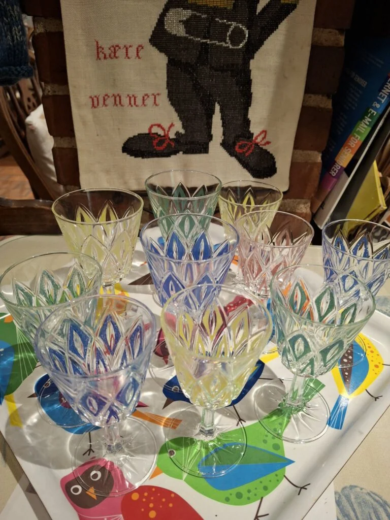 Franske VMC Reims “Harlekin” aperitifglas – farver med historie 🇫🇷✨