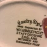 Bund af sovseskål med W.H. Grindley & Co. stempel