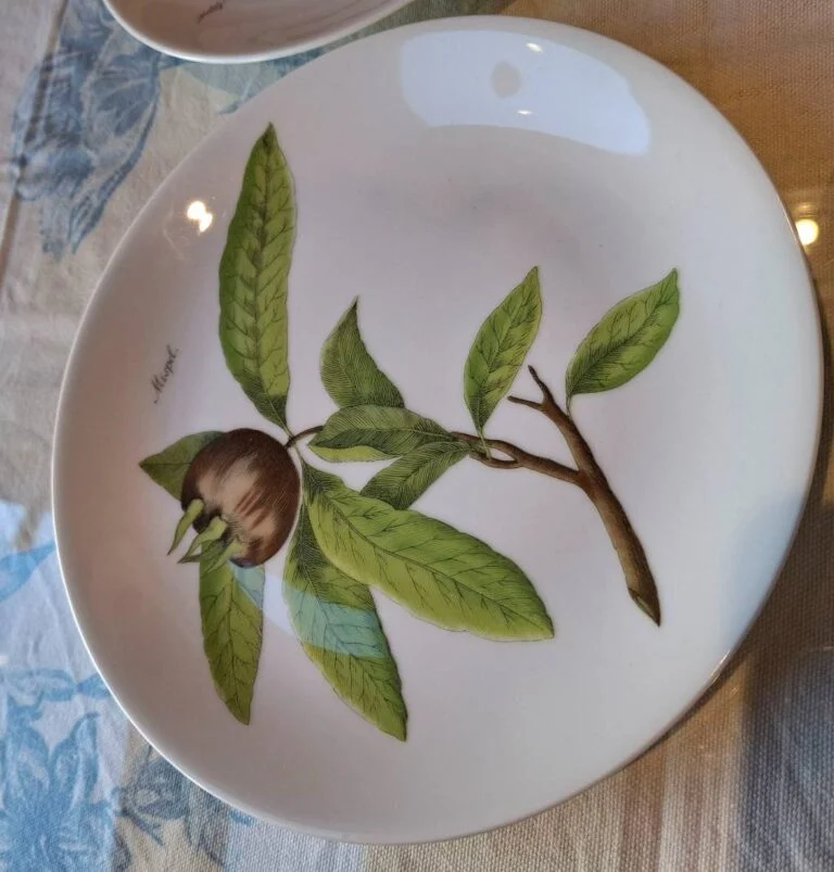 4 dekorative tallerkener med frugtmotiver