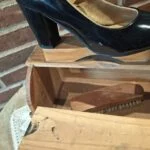 Vintage skopudserkasse i træ – Limpiacalzados