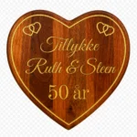 Æresport skilt i hjerteform – 18 mm mahogni