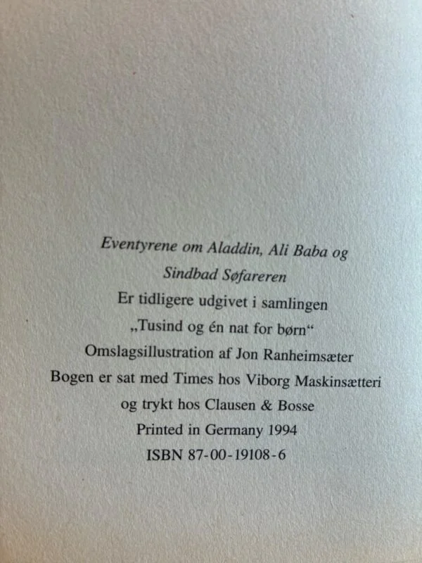 Eventyrene om Aladdin, Ali Baba og Sindbad Søfareren - Vintage Bog