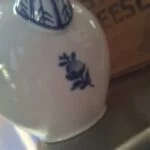 Royal Copenhagen Porcelænskande med Blå Blomsterdekoration