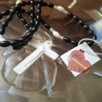 Vintage Rosenkrans med Sorte og Hvide Perler