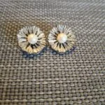 Vintage Sølvfarvet Ørering med Perle