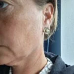 Vintage Sølvfarvet Ørering med Perle