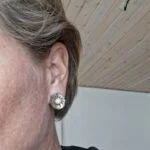 Vintage Sølvfarvet Ørering med Perle