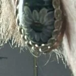 Vintage clip-on øreringe med blomstermotiv og plastperler