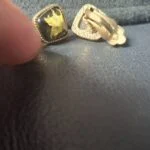 sort cabochon øreringe