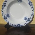 Villeroy og Boch dyb tallerken 25 cm med blågråt blad- og blomstermotiv