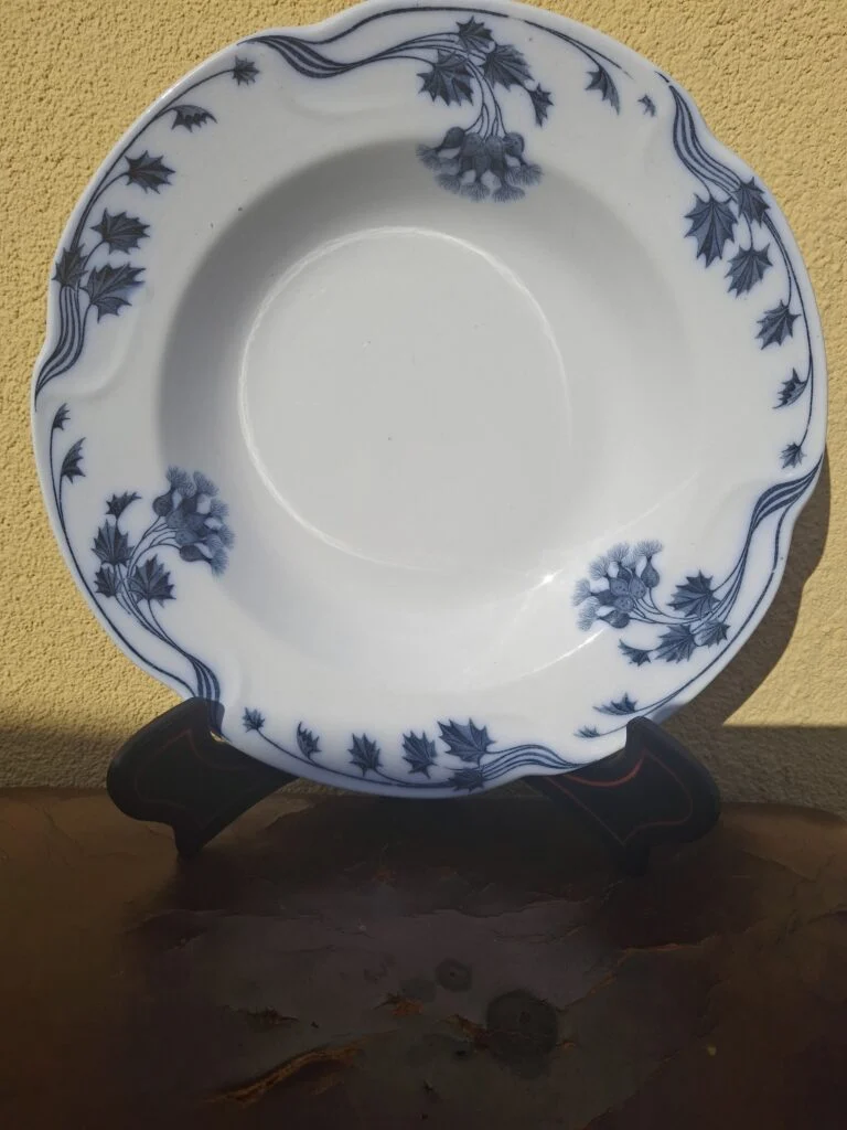 Villeroy & Boch dyb tallerken med blågråt motiv – 25 cm