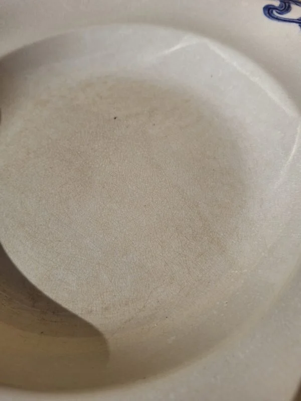 Krakeleringer og misfarvning i den dybe Villeroy & Boch tallerken