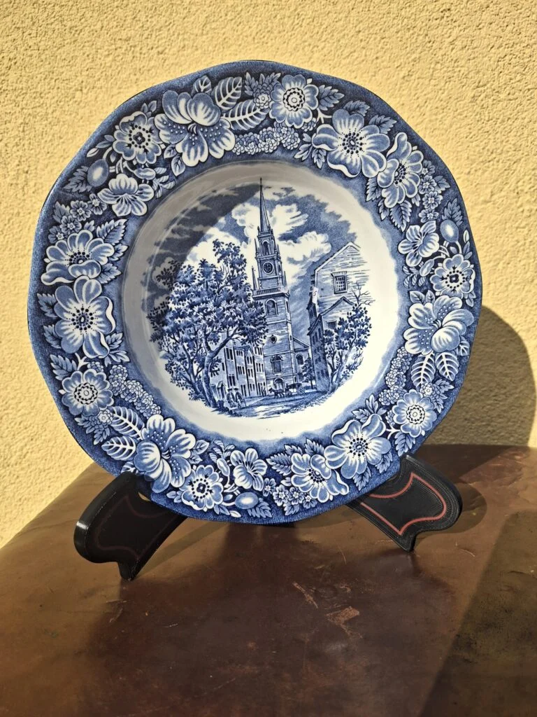 Liberty Blue dyb tallerken – Old North Church, 22 cm