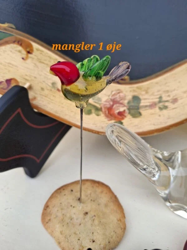 Sæt med 3 Vintage Glasfugle