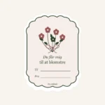 Gavemærker med blomster – nærbillede af hilsnen Du får mig til at blomstre