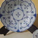 blå-hvid porcelænstallerken