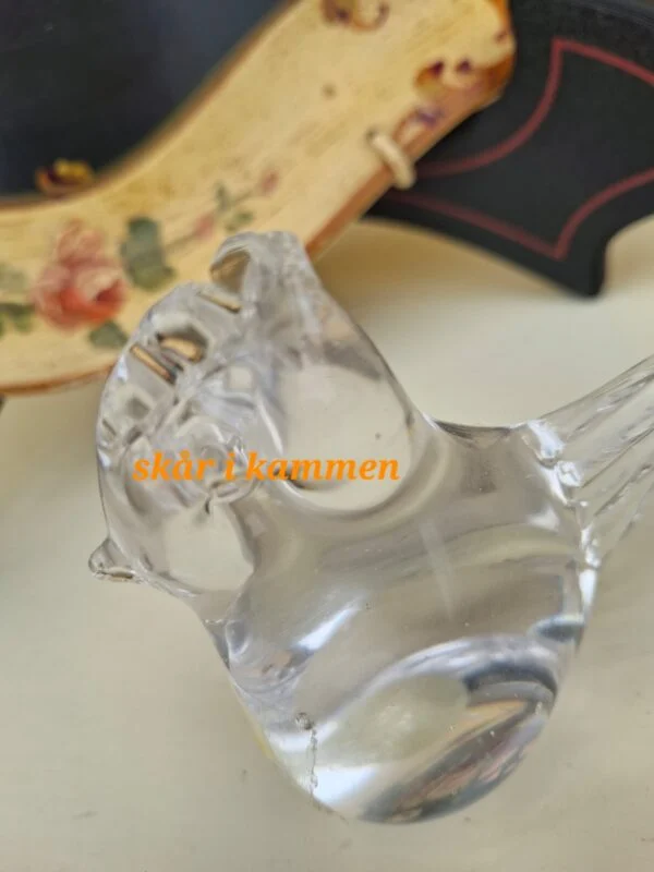 Vintage Glasfugl i Klar Glas