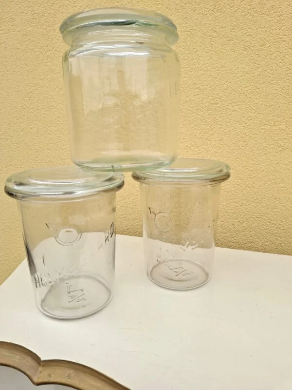 Vintage Glasopbevaringsglas - Sæt af 3
